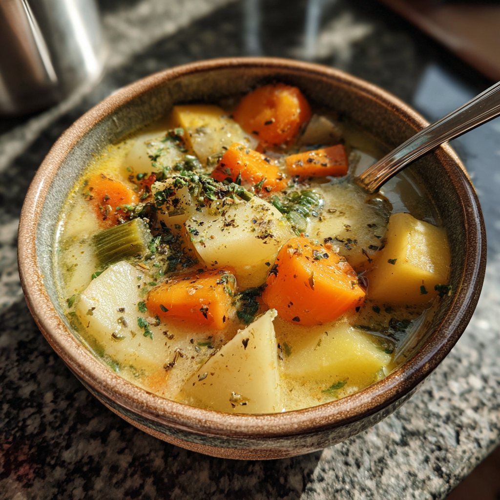 Abendessen mit Suppe