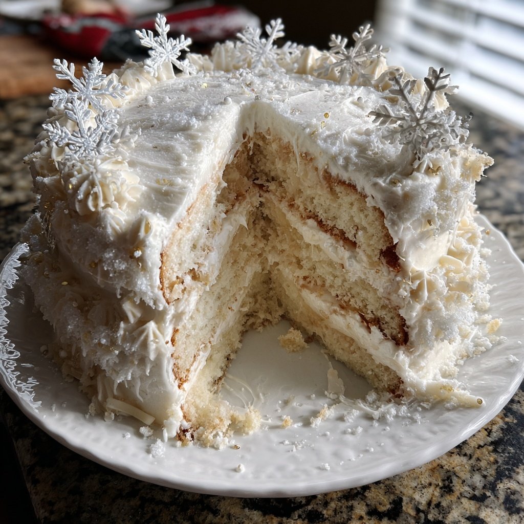 Dreistöckiger Verspielter Winterwunderland-Kuchen