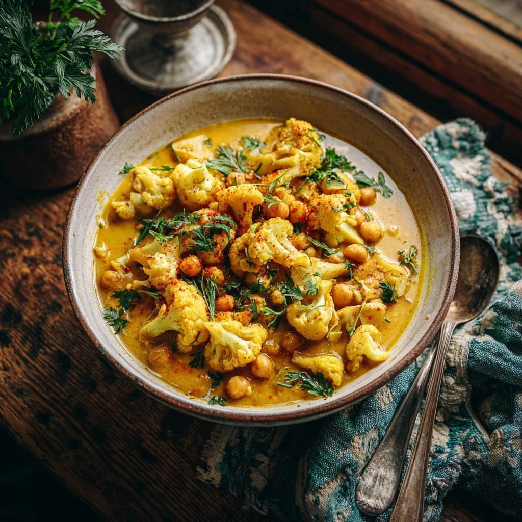 Blumenkohl Kichererbsen Curry Würzig