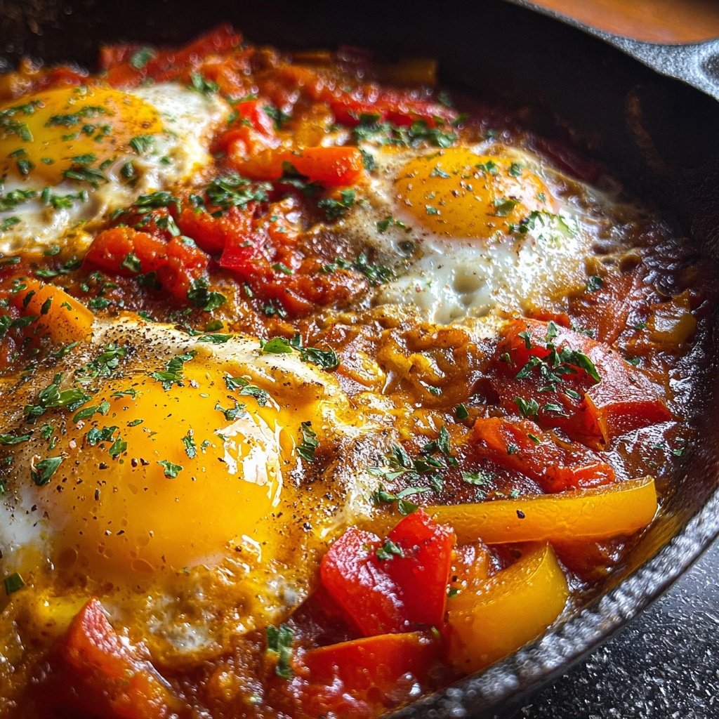 Shakshuka mit Tomaten und Paprika