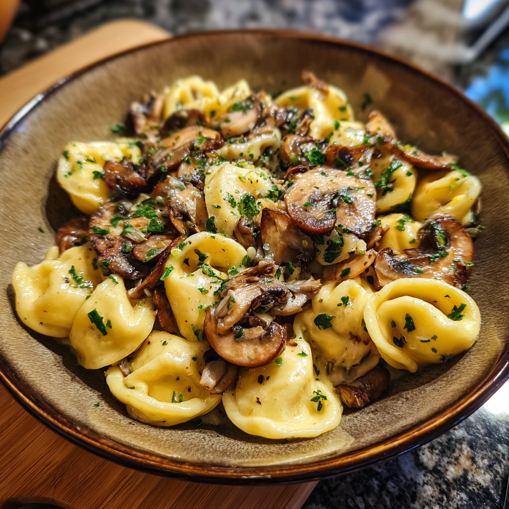 Reisnudeln mit Pilzen