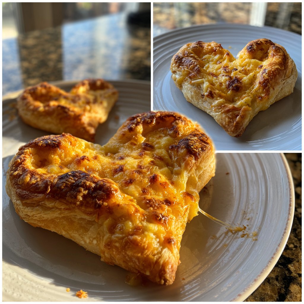 Blätterteig-Herzen mit Käse