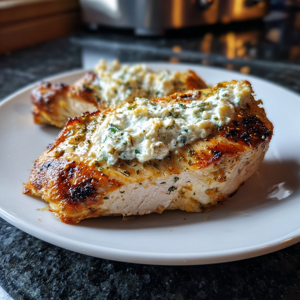 Hähnchenbrust mit Kräuterquark