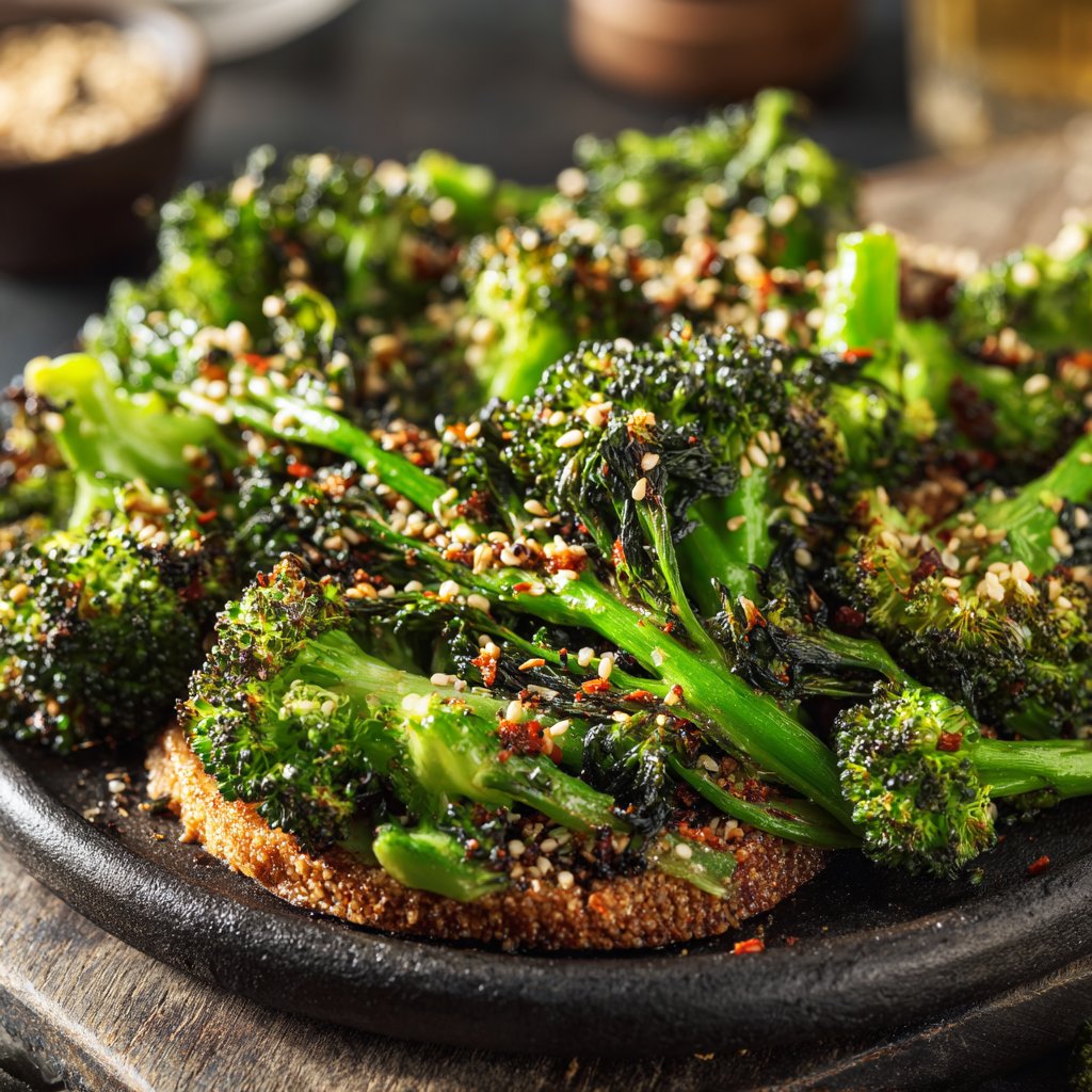 Gemüsepfanne mit Brokkoli und Sesam