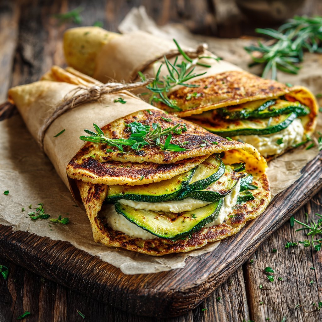 Wraps mit gegrillter Zucchini
