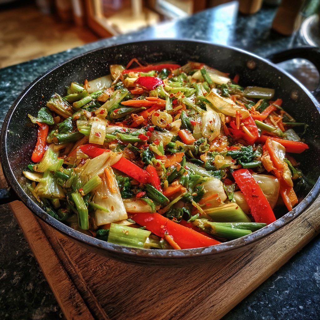 Asiatische Gemüsepfanne mit Chili
