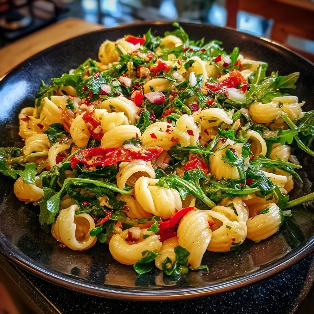 Mediterraner Nudelsalat Mit Rucola