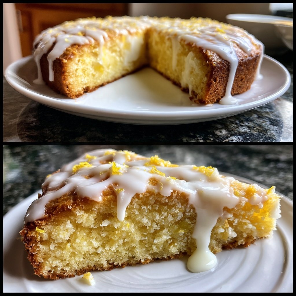 Zitronenkuchen mit Frischkäsefüllung