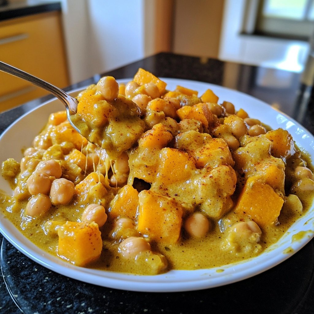 Curry mit Kürbis und Kichererbsen