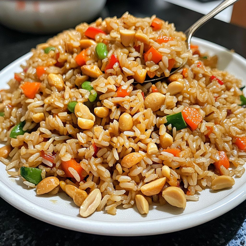 Gebratener Reis mit Erdnüssen